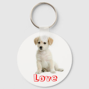 Porte-clés Chien Chiot Retriever Doré Amour