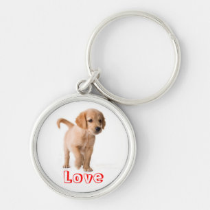 Porte-clés Chien Chiot Retriever Doré Amour
