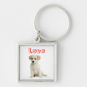Porte-clés Chien Chiot Retriever Doré Amour