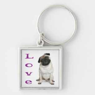 Porte-clés Chien Chiots Pug Amour