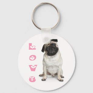 Porte-clés Chien Chiots Pug Amour