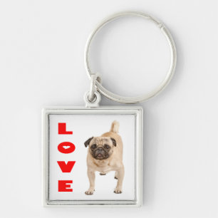Porte-clés Chien Chiots Pug Amour