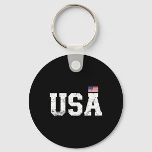 Porte-clés Chien Corgi Drapeau Américain Usa 4 Juillet Hommes