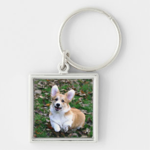 Porte-clés Chien Corgi mignon qui bondit