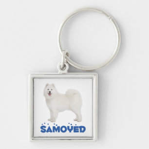 Porte-clés Chien d'amour Samoyède blanc