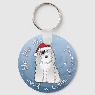 Porte-clés Chien de berger anglais de pirate de Père Noël