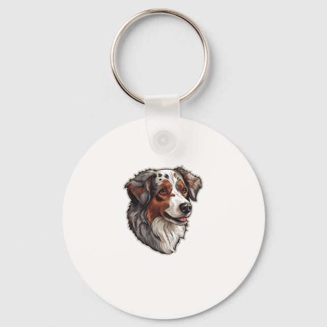 Porte-clés Chien de berger australien 1 (Recto)