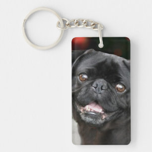 Porte-clés Chien de carlin de Noël