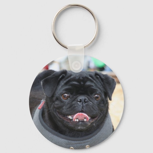 Porte-clés Chien de Carlin noir (Recto)