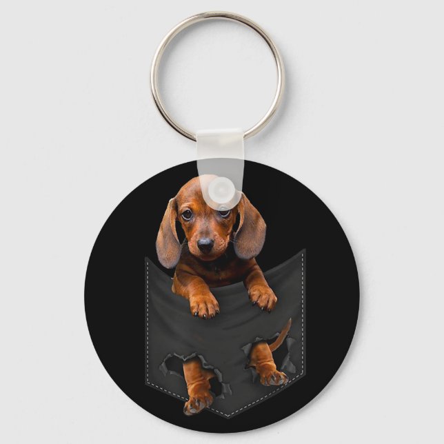 Porte-clés Chien de chien Dans My Pocket Dachshund Weiner Dog (Recto)