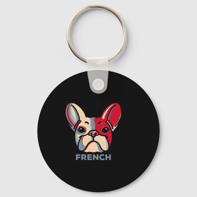 Porte-clés Chien de Chien Français Amusant 1 (Recto)