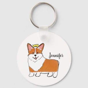 Porte-clés Chien de corgi royal personnalisé