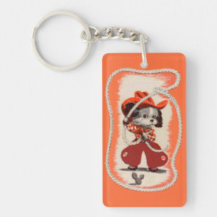 Porte-clés chien de cowboy