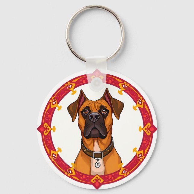 Porte-clés Chien de dessin animé adorable (Recto)
