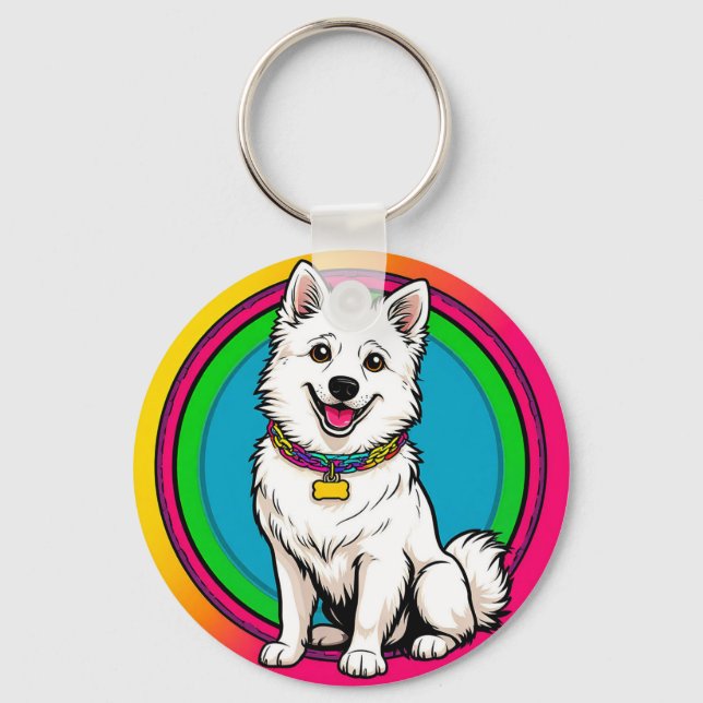 Porte-clés 🐶 Chien de Dessin Animé avec Collier pour Tous le (Recto)