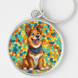 Porte-clés 🐶 Chien de Dessin Animé Heureux pour Cadeau d'Amo