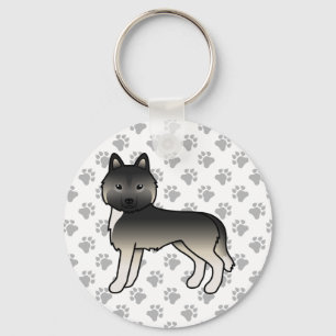 Porte-clés chien de dessin animé Husky sibérien ag