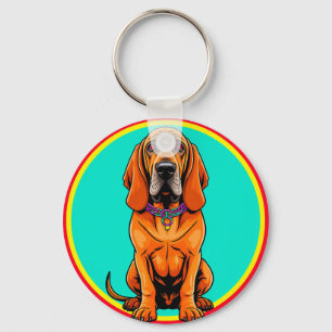 Porte-clés Chien de dessin animé mignon avec collier