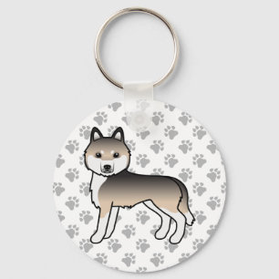 Porte-clés Chien de dessin animé Sable Husky sibér