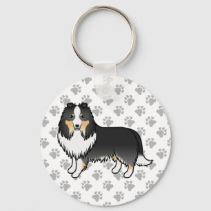 Porte-clés Chien de dessin animé Sheltie Shetland Sheepdog tr