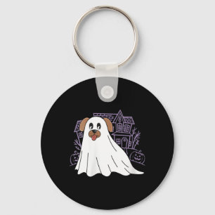 Porte-clés Chien de femme fantôme Chien mignon déguisé en fan