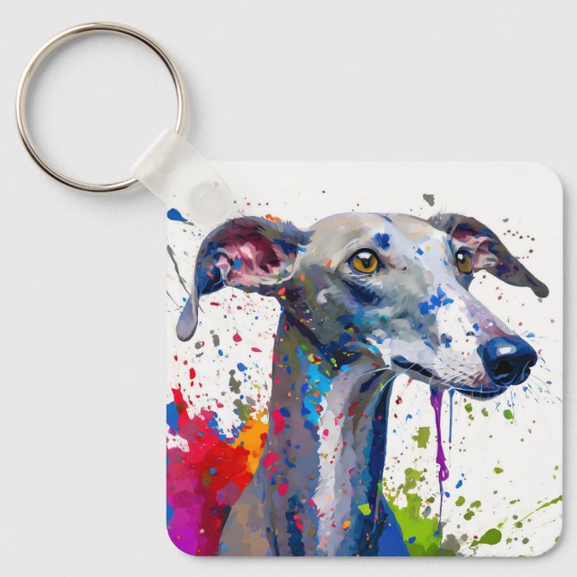 Porte-clés Chien de Greyhound (Recto)