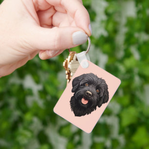 Porte-clés Chien de Labradoodle noir
