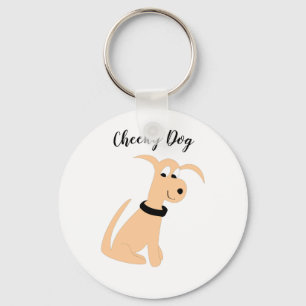 Porte-clés Chien de pêche caricaturale Cheeky Chien Porte - c