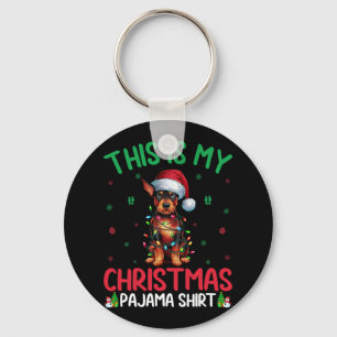 Porte-clés Chien de Père Noël Miniature Pinscher de l'arbre d
