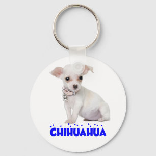 Porte-clés Chien de race Chihuahua blanc Love Puppy Dog Cœur