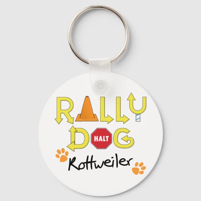 Porte-clés Chien de rallye Rottweiler (Recto)