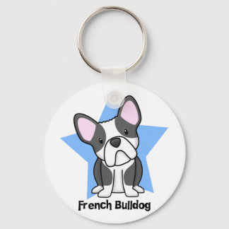 Porte-clés Chien de taule français Kawaii Star BW
