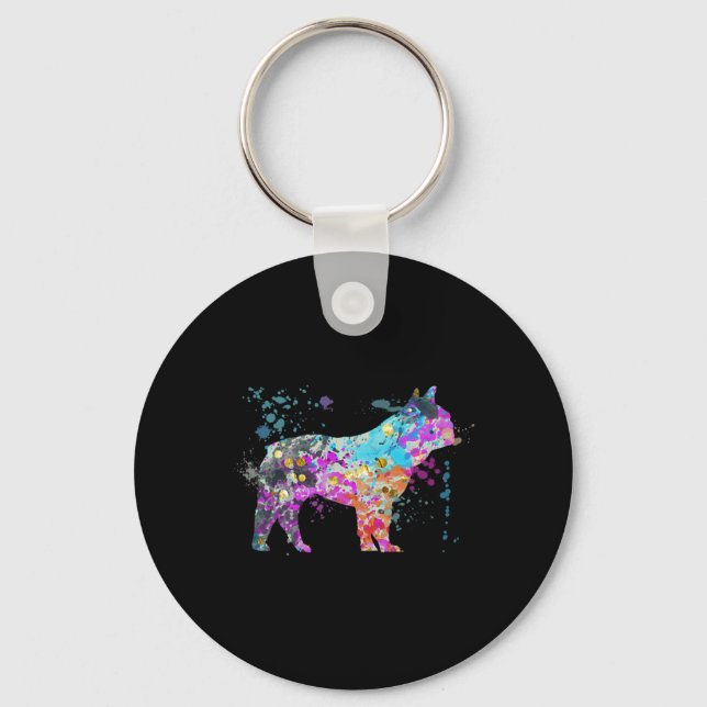 Porte-clés Chien de taureau français (Recto)