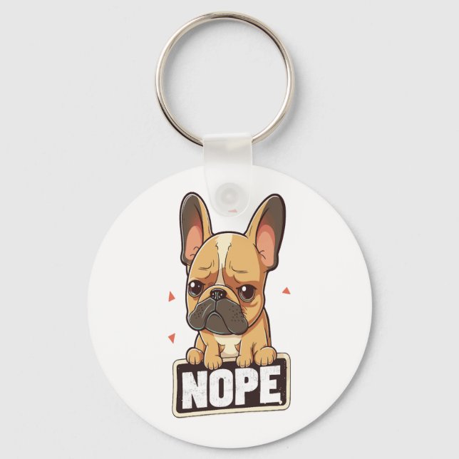 Porte-clés Chien de taureau français Nope (Recto)
