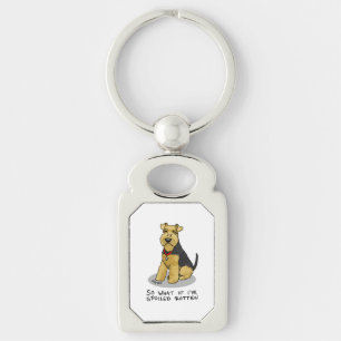 Porte-clés Chien de Terrier gallois taché - mignon