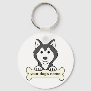 Porte-clés Chien de traîneau sibérien personnalisé