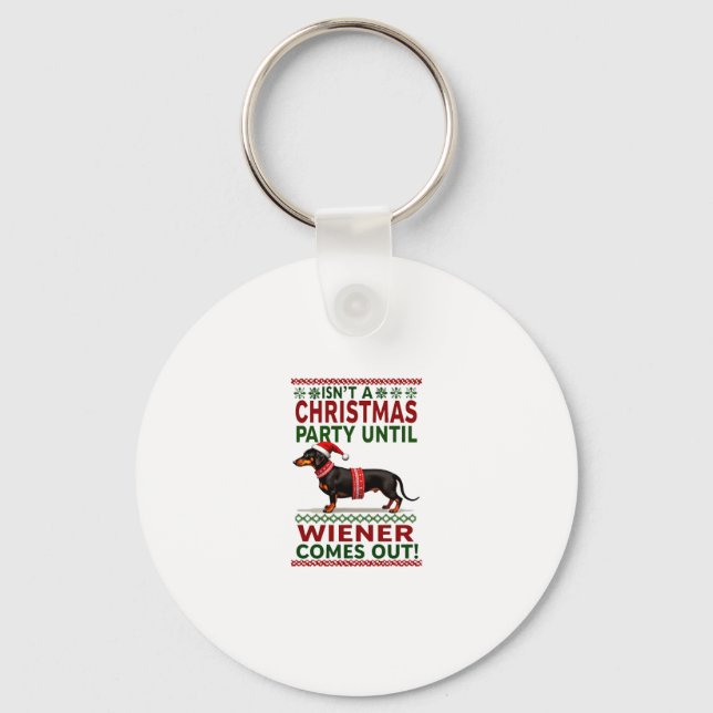 Porte-clés Chien de Vienne drôle cool Noël Dachshund Vacances (Recto)