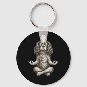 Porte-clés Chien de yoga vintage Cavalier King Charles Spanie