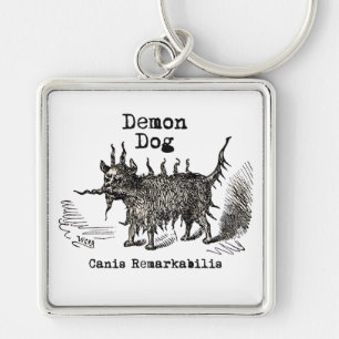 Porte-clés Chien Démon Vintage Drôle Mignon
