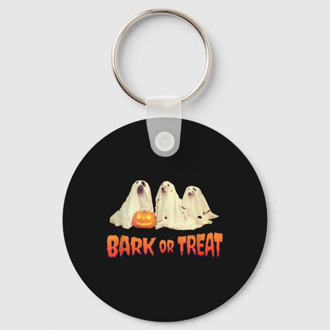 Porte-clés Chien d'Halloween aboie ou traite (Recto)