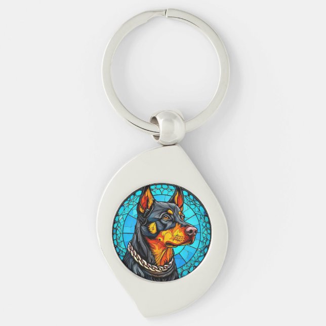 Porte-clés chien dobermann (Devant)