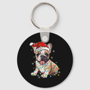 Porte-clés Chien drôle Bouledogue français Arbre de Noël Lumi