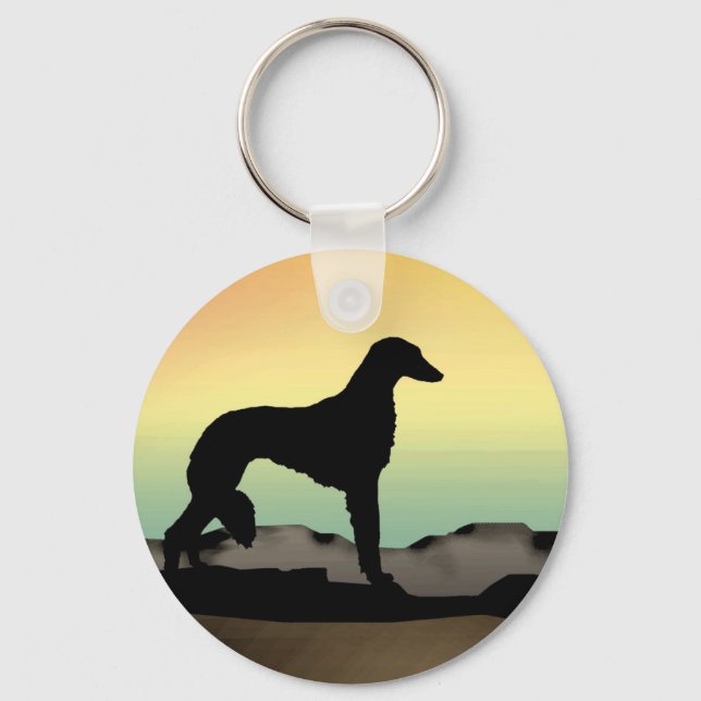 Porte-clés Chien du désert Saluki (Recto)