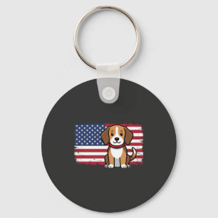 Porte-clés Chien du drapeau américain vecteur patriotique