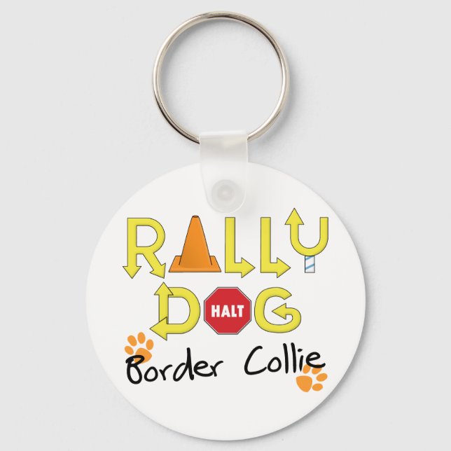 Porte-clés Chien du rallye Collie frontalier (Recto)