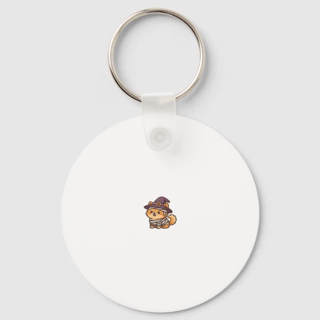 Porte-clés � Chien Éffrayant Kawaii Halloween Chiot Classique (Recto)