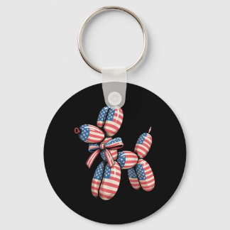 Porte-clés Chien en ballon Torsion de ballons 4 juillet Améri