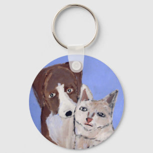 Porte-clés chien et chat par le ginsburg d'Éric