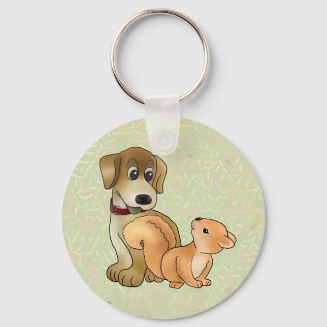 Porte-clés Chien et écureuil (Recto)