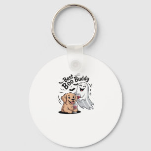 Porte-clés Chien et fantôme buvant du vin. T-shirt classique